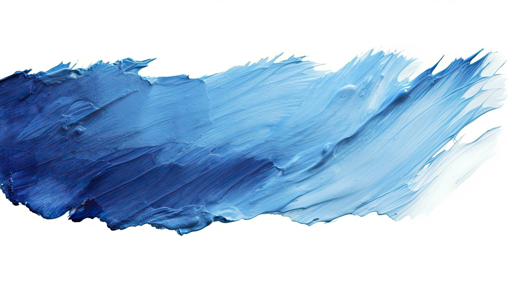 AI generated Abstract blue paint brush strokes in watercolor isolated against white background. Texture paper. photo
