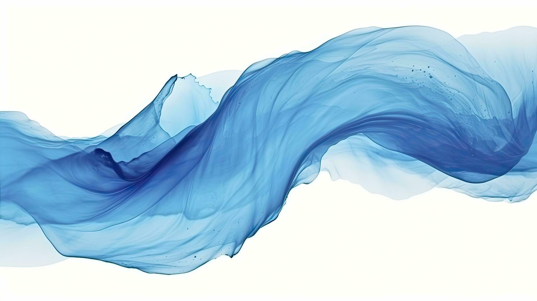 AI generated Abstract blue paint brush strokes in watercolor isolated against white background. Texture paper. photo