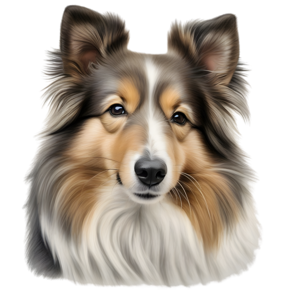 AI generated Color pencil sketch of a Shetland Sheepdog. Ai-generated. png