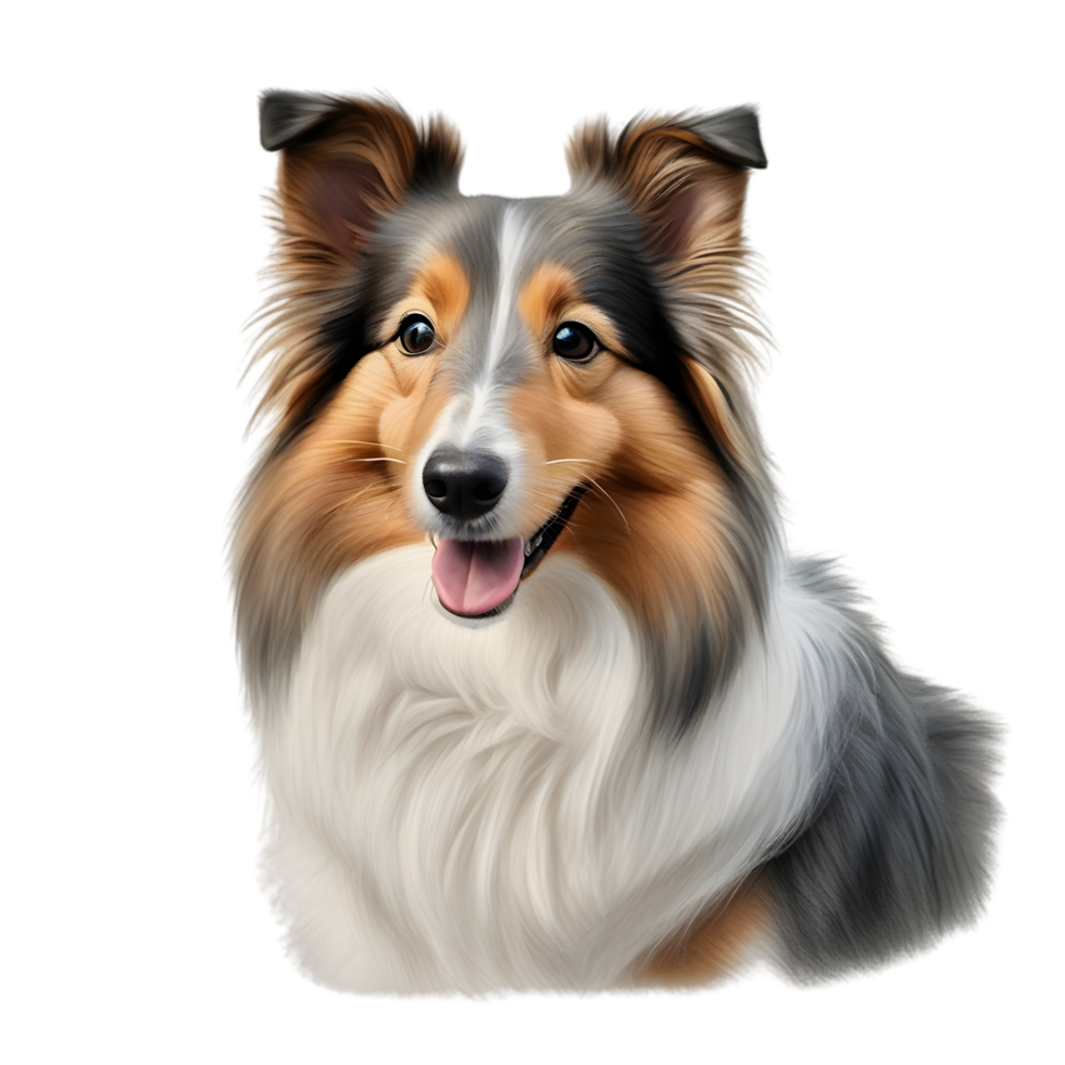 AI generated Color pencil sketch of a Shetland Sheepdog. Ai-generated. png