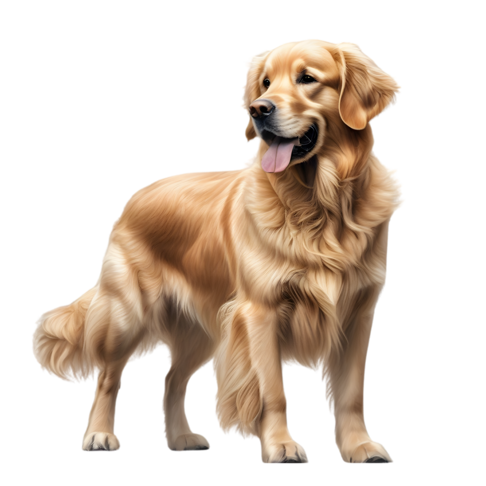 AI generated Color pencil sketch of a Golden Retriever. Ai-generated. png