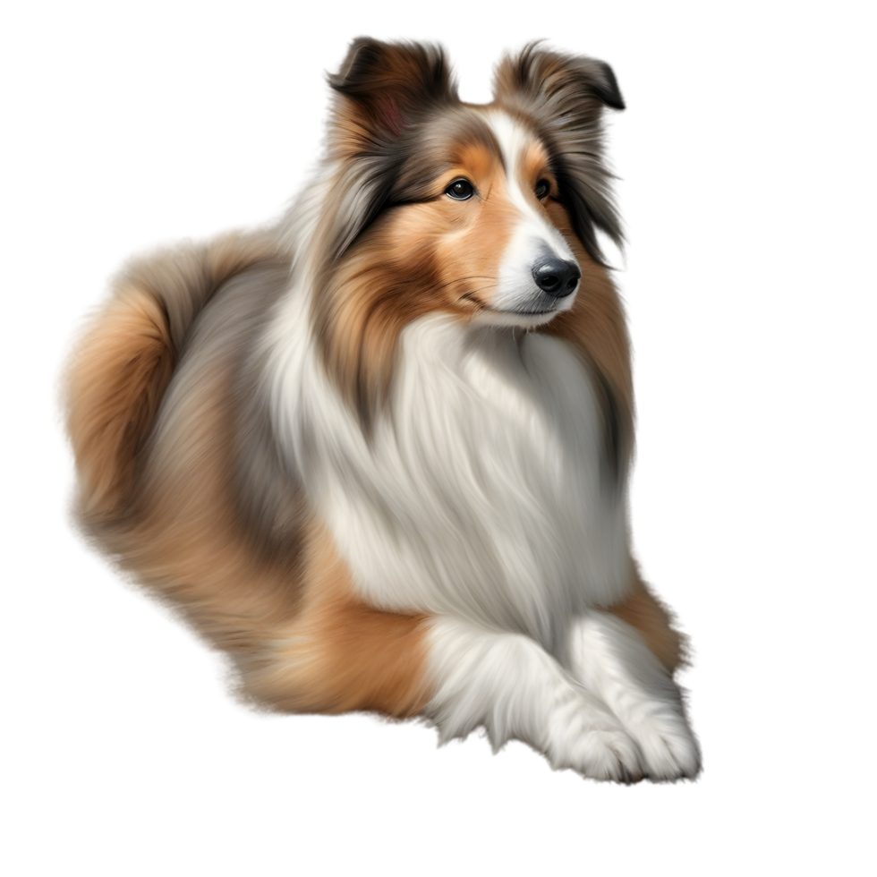 AI generated Color pencil sketch of a Shetland Sheepdog. Ai-generated. png