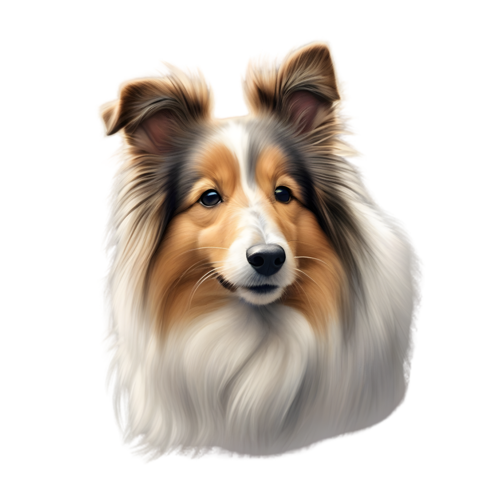 AI generated Color pencil sketch of a Shetland Sheepdog. Ai-generated. png
