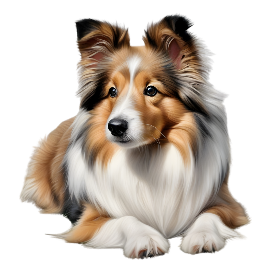 AI generated Color pencil sketch of a Shetland Sheepdog. Ai-generated. png
