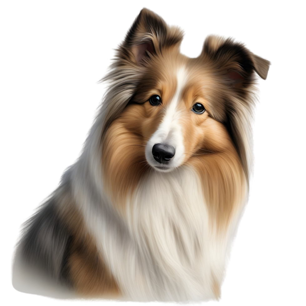 AI generated Color pencil sketch of a Shetland Sheepdog. Ai-generated. png