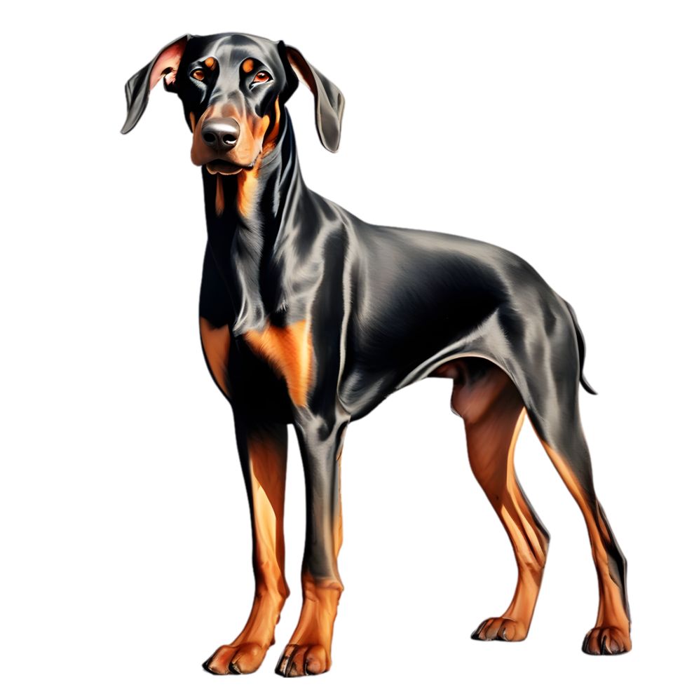AI generated Color pencil sketch of a Doberman Pinscher. Ai-generated. png