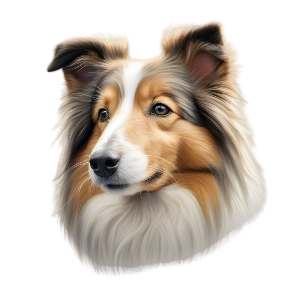 AI generated Color pencil sketch of a Shetland Sheepdog. Ai-generated. png