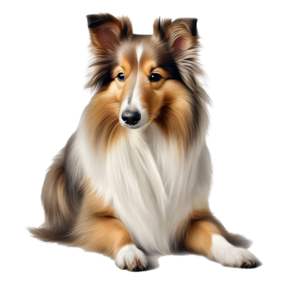 AI generated Color pencil sketch of a Shetland Sheepdog. Ai-generated. png