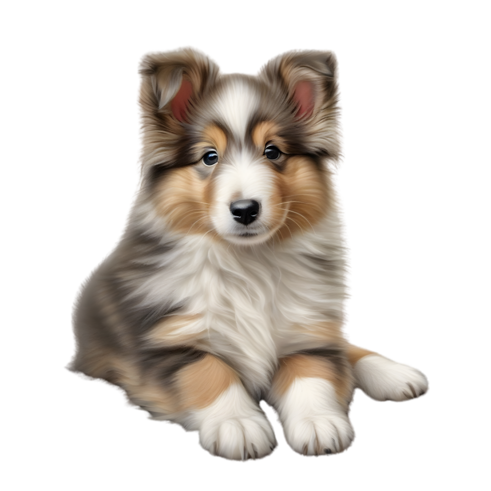 AI generated Color pencil sketch of a Shetland Sheepdog. Ai-generated. png