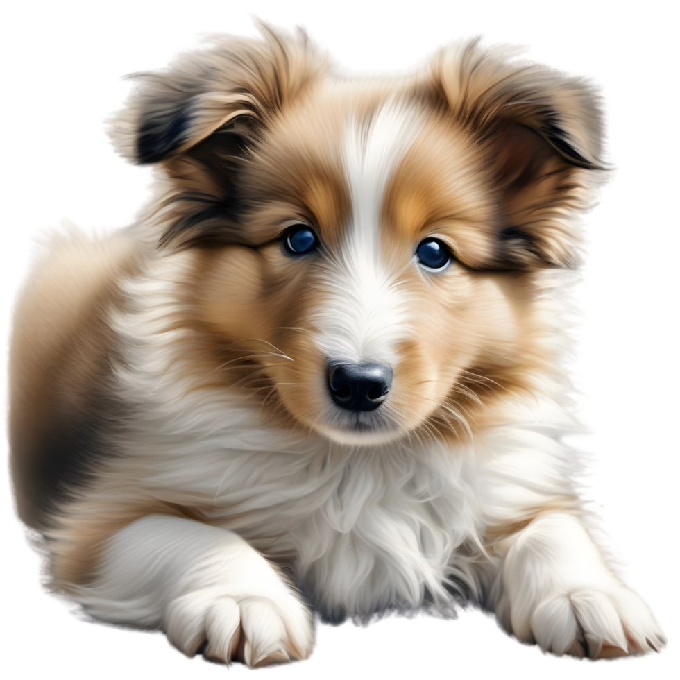 AI generated Color pencil sketch of a Shetland Sheepdog. Ai-generated. png