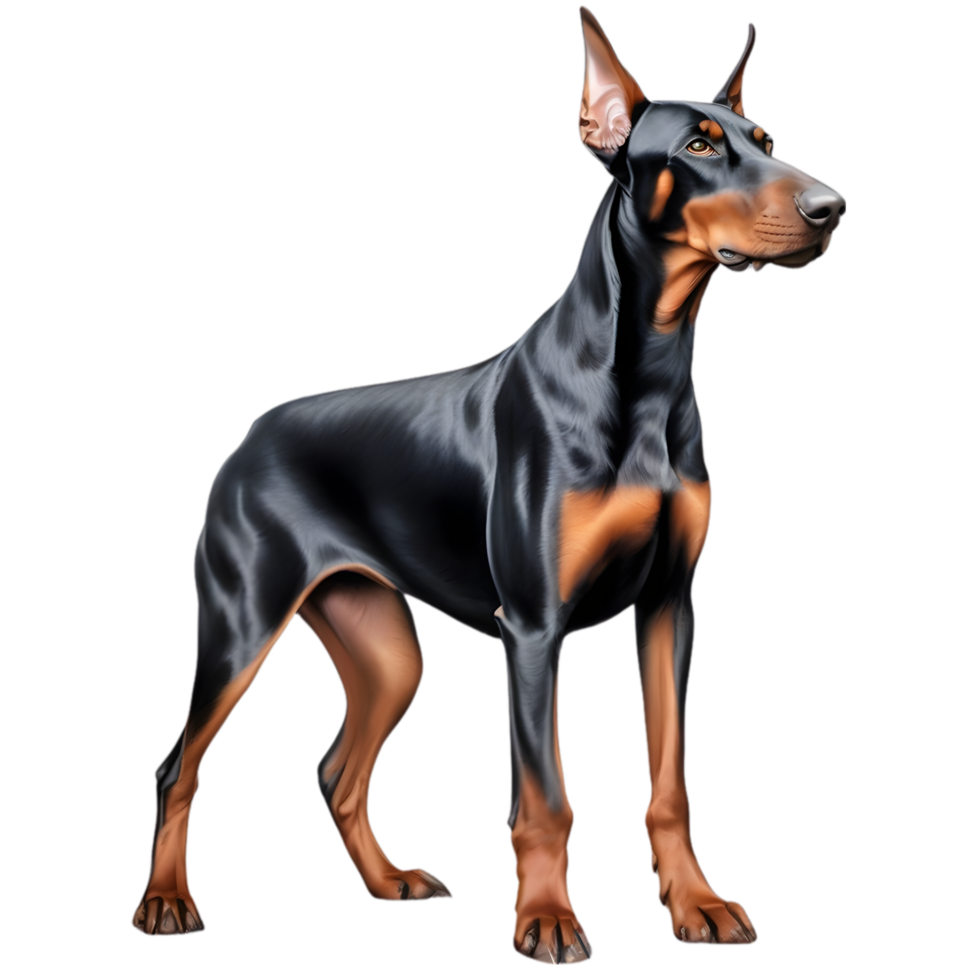 AI generated Color pencil sketch of a Doberman Pinscher. Ai-generated. png