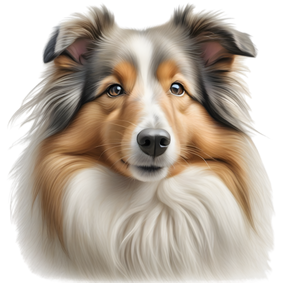AI generated Color pencil sketch of a Shetland Sheepdog. Ai-generated. png