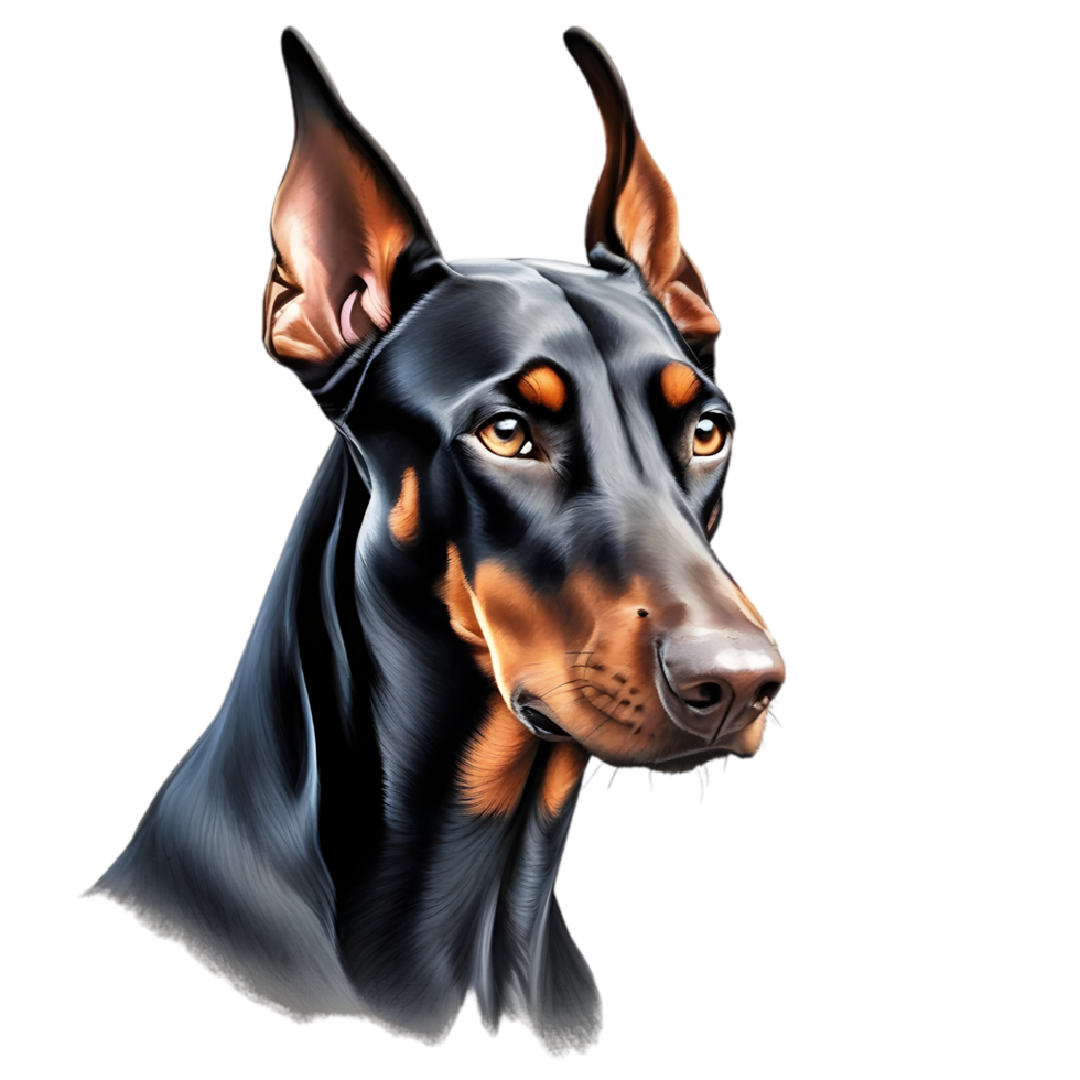 AI generated Color pencil sketch of a Doberman Pinscher. Ai-generated. png