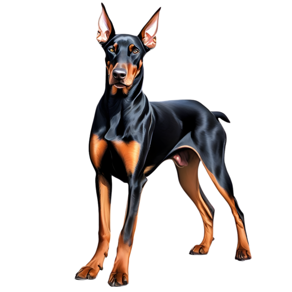 AI generated Color pencil sketch of a Doberman Pinscher. Ai-generated. png