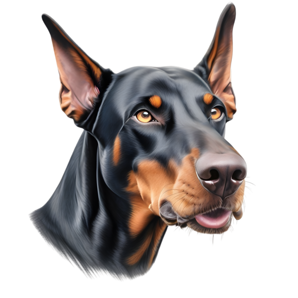 AI generated Color pencil sketch of a Doberman Pinscher. Ai-generated. png