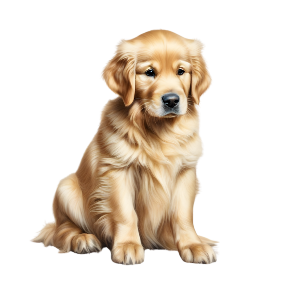 AI generated Color pencil sketch of a Golden Retriever. Ai-generated. png