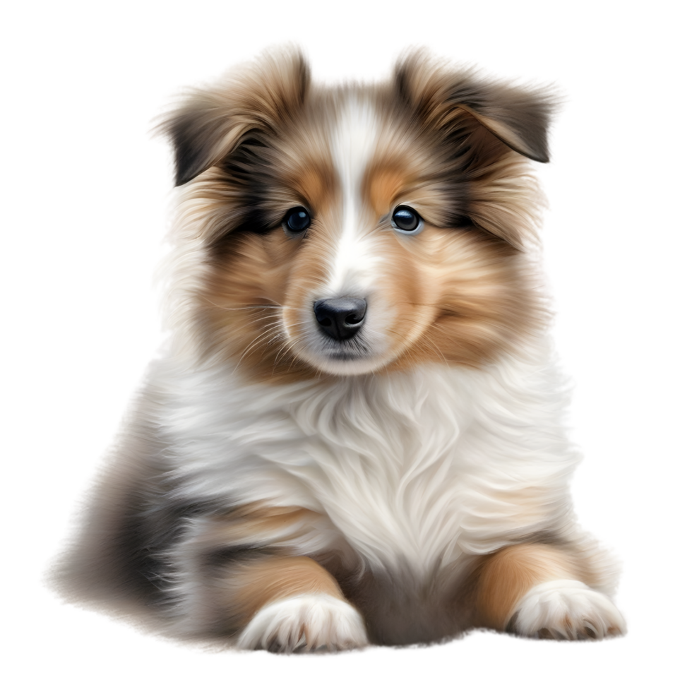 AI generated Color pencil sketch of a Shetland Sheepdog. Ai-generated. png