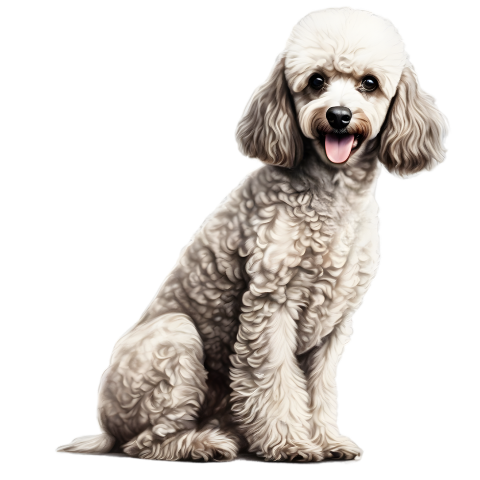 AI generated Color pencil sketch of a Poodle. Ai-generated. png