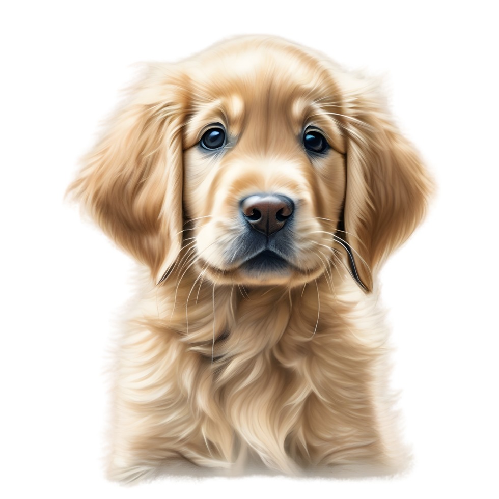 AI generated Color pencil sketch of a Golden Retriever. Ai-generated. png