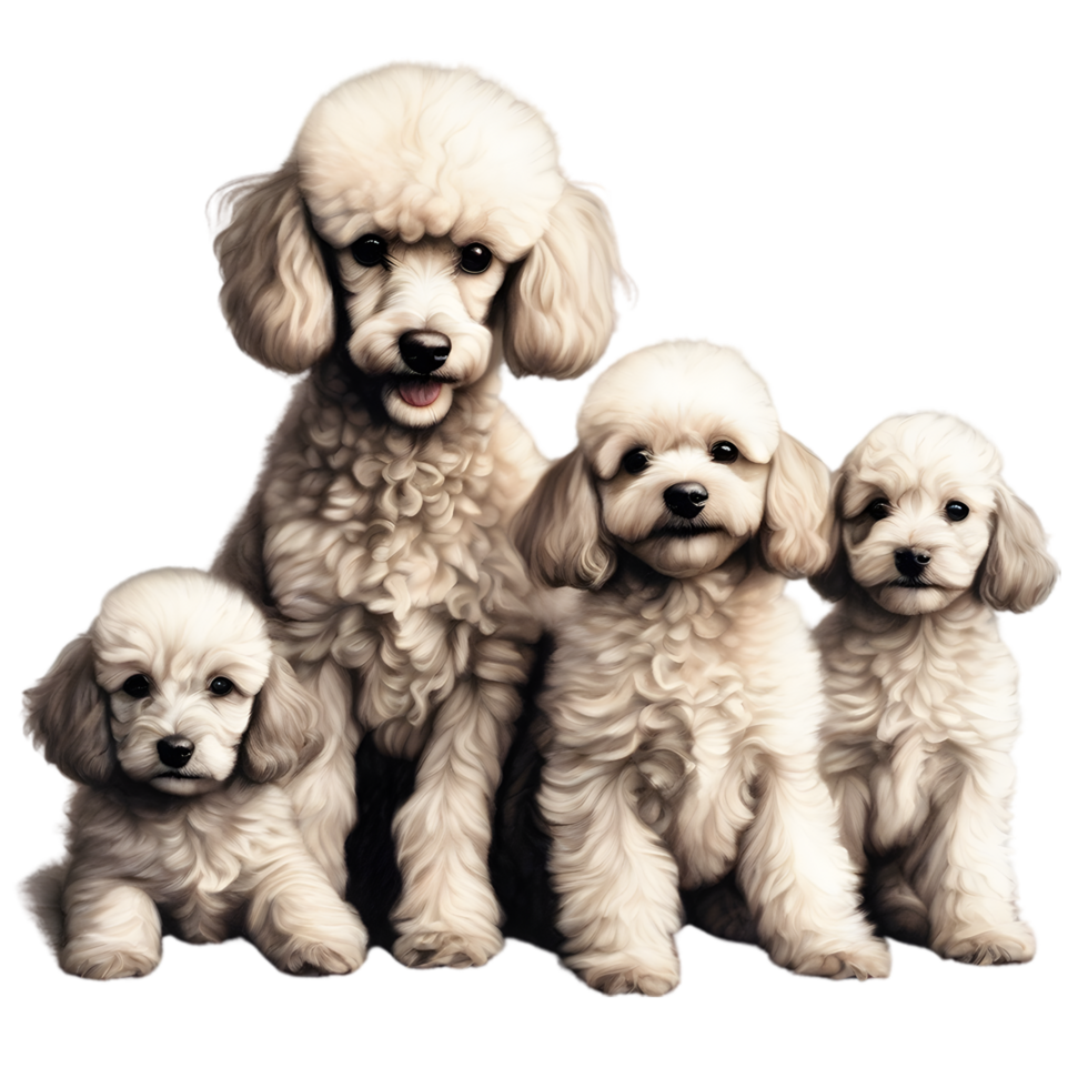 AI generated Color pencil sketch of a Poodle. Ai-generated. png