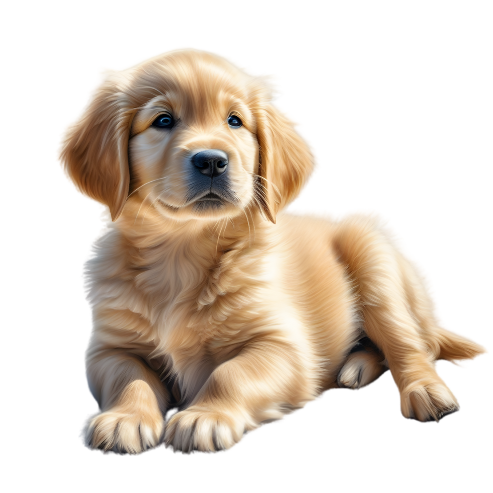 AI generated Color pencil sketch of a Golden Retriever. Ai-generated. png