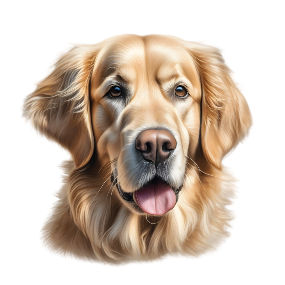 AI generated Color pencil sketch of a Golden Retriever. Ai-generated. png