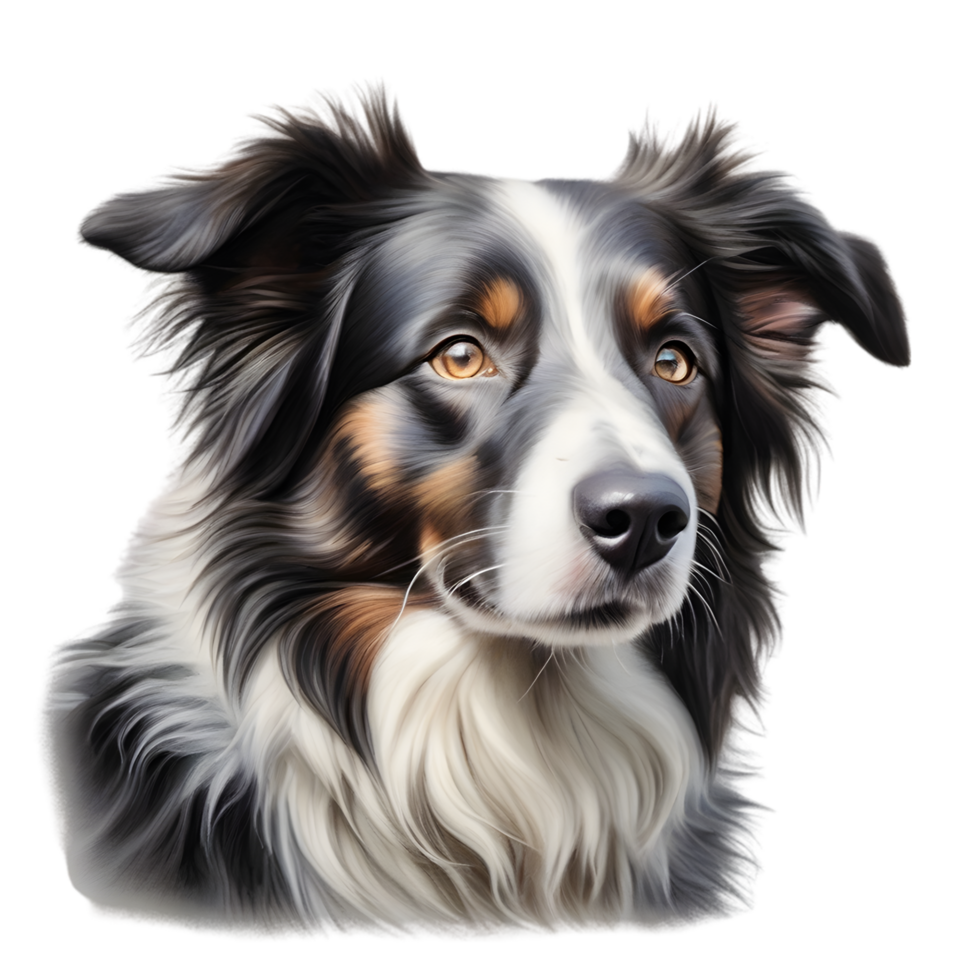 AI generated Color pencil sketch of a Border Collie. Ai-generated. png