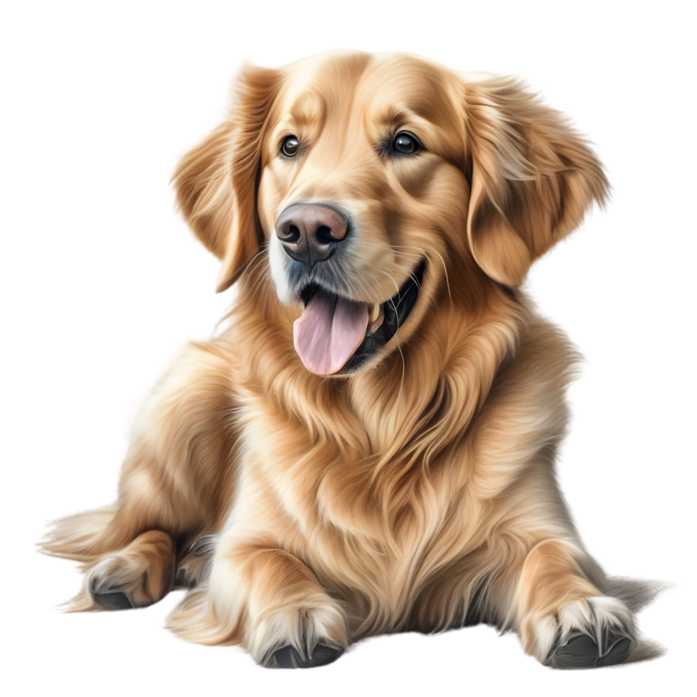 AI generated Color pencil sketch of a Golden Retriever. Ai-generated. png