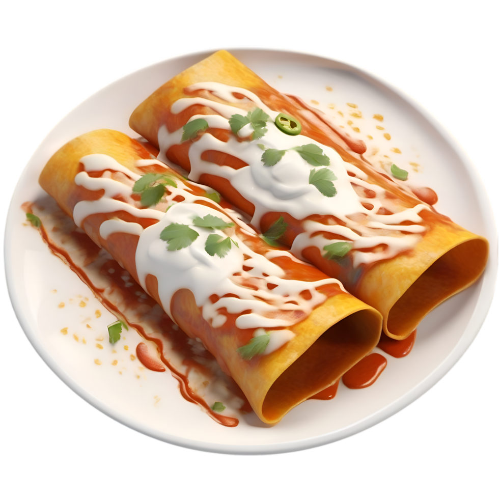 AI generated Close-up image of Enchiladas food clipart. Ai-Generated. png