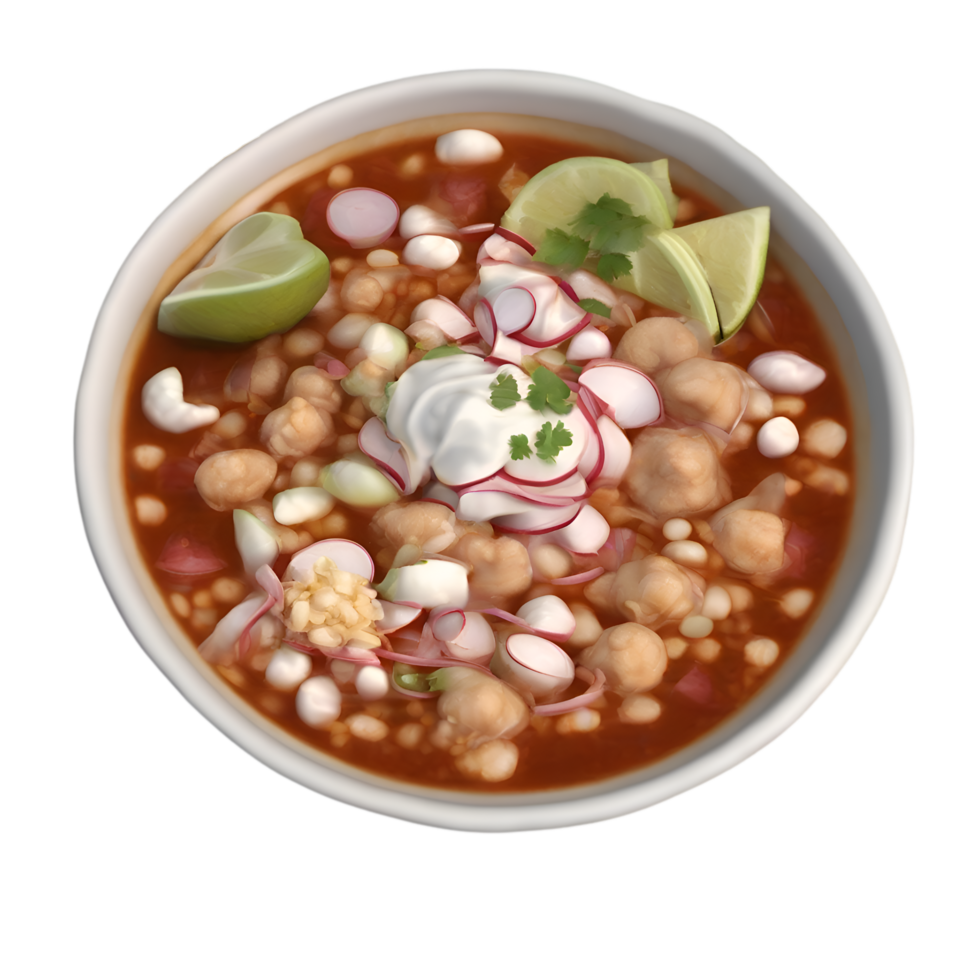 AI generated Close-up image of Pozole food clipart. Ai-Generated. png