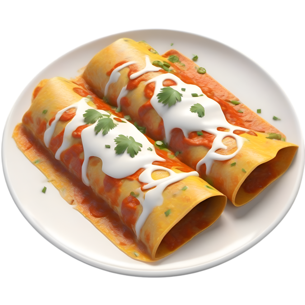 AI generated Close-up image of Enchiladas food clipart. Ai-Generated. png