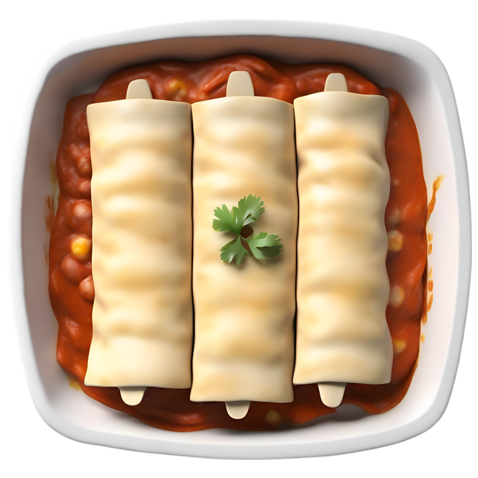 AI generated Close-up image of Enchiladas food clipart. Ai-Generated. png