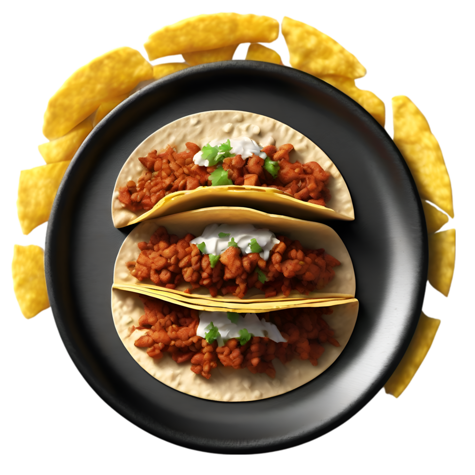 AI generated Close-up image of Tacos al pastor food clipart. Ai-Generated. png