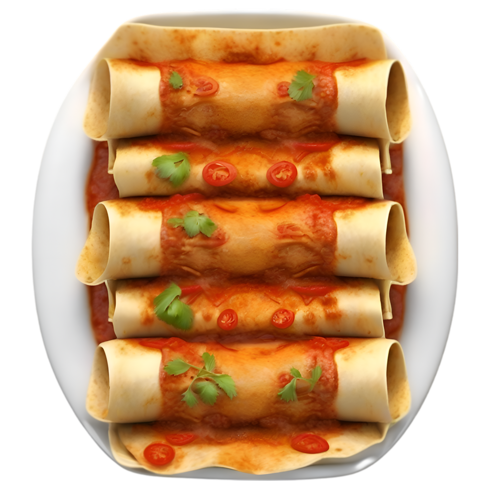 AI generated Close-up image of Enchiladas food clipart. Ai-Generated. png