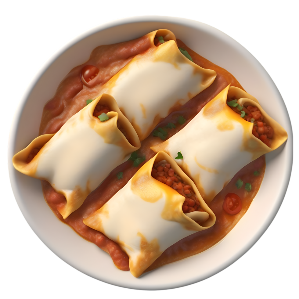 AI generated Close-up image of Enchiladas food clipart. Ai-Generated. png