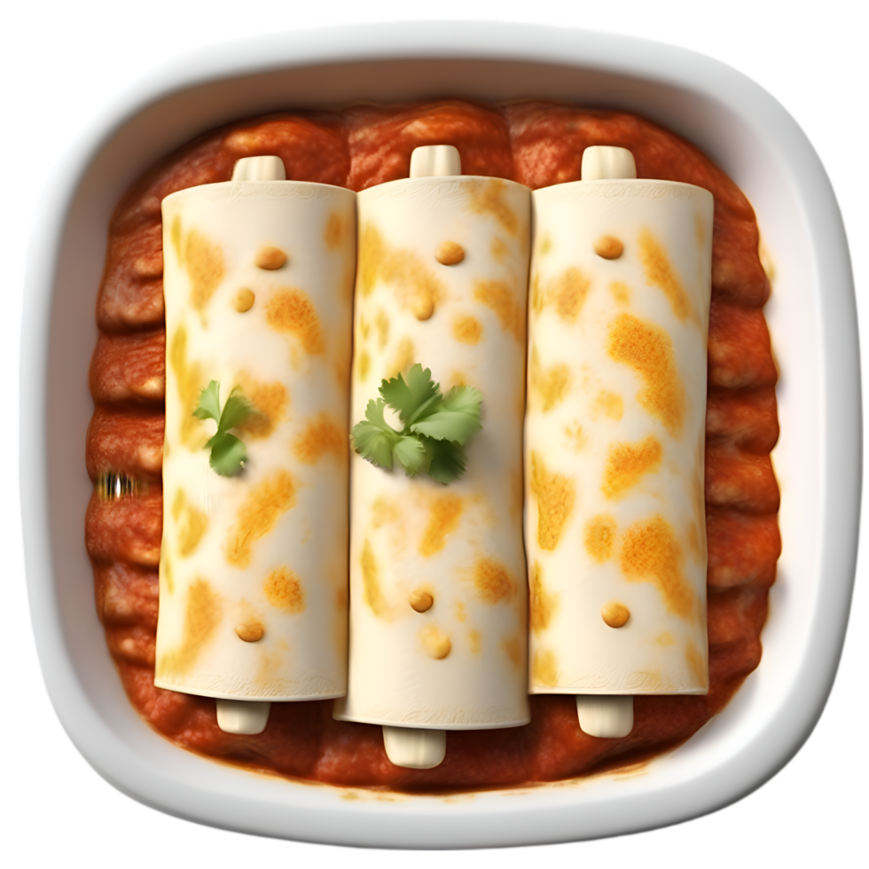AI generated Close-up image of Enchiladas food clipart. Ai-Generated. png