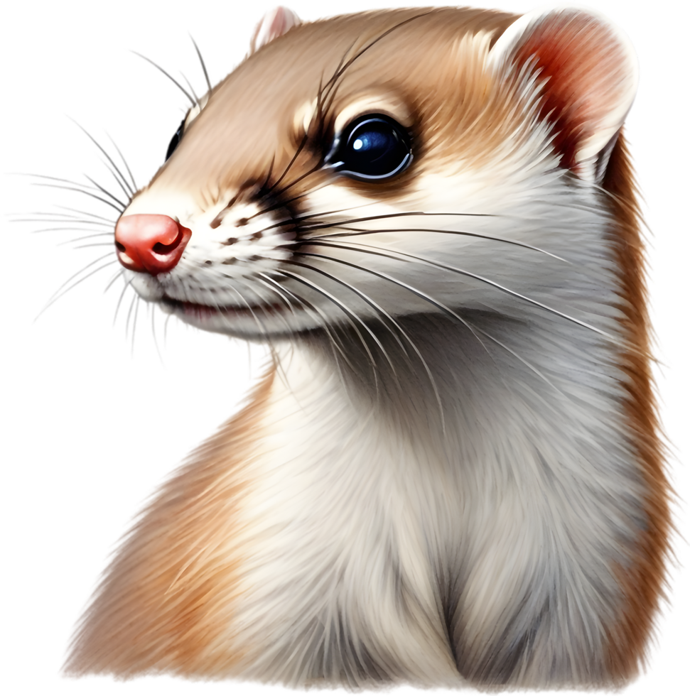AI generated A close-up image of a Japanese Weasel. Ai-Generated. png