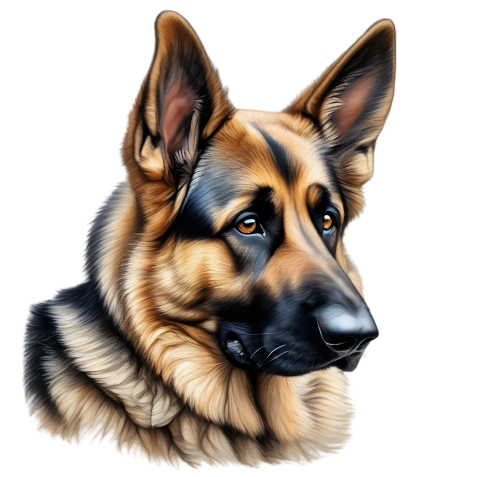 AI generated Color pencil sketch of a German Shepherd. Ai-generated. png
