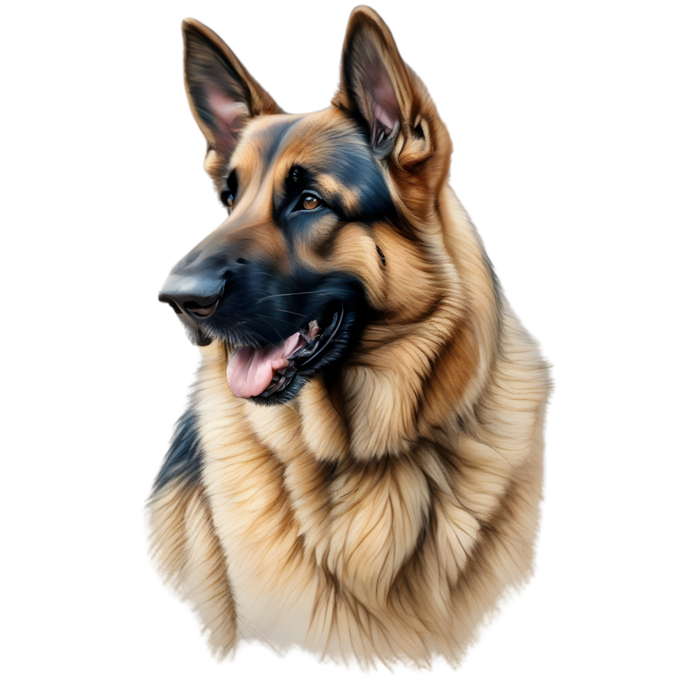 AI generated Color pencil sketch of a German Shepherd. Ai-generated. png