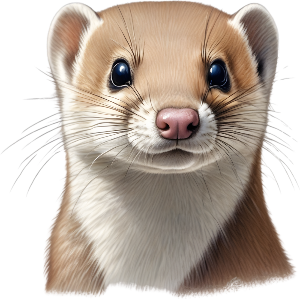 AI generated A close-up image of a Japanese Weasel. Ai-Generated. png