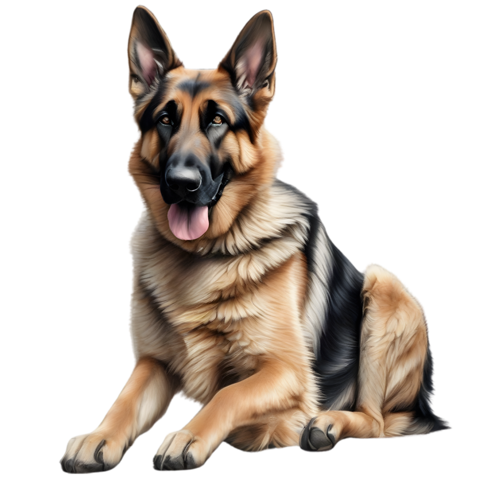 AI generated Color pencil sketch of a German Shepherd. Ai-generated. png