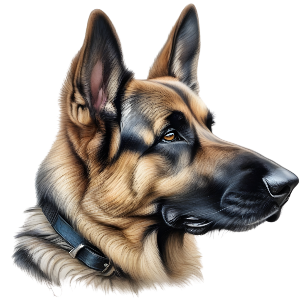 AI generated Color pencil sketch of a German Shepherd. Ai-generated. png