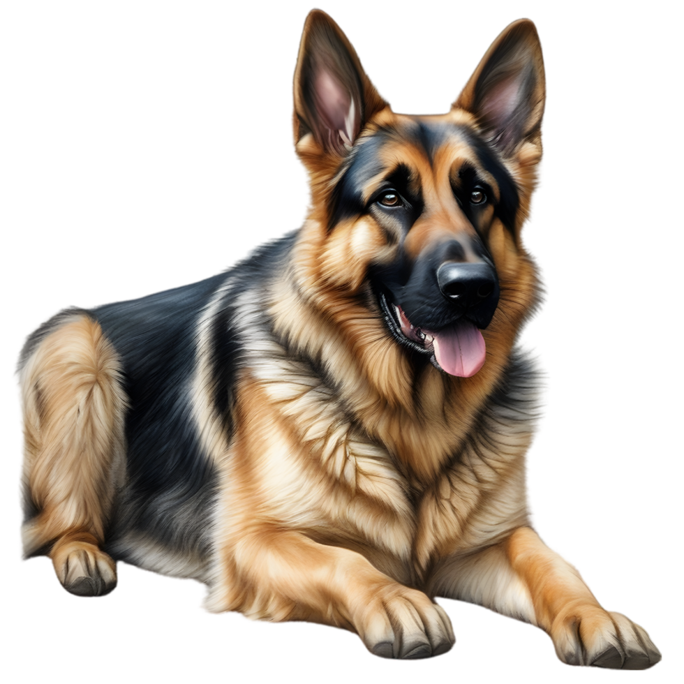 AI generated Color pencil sketch of a German Shepherd. Ai-generated. png