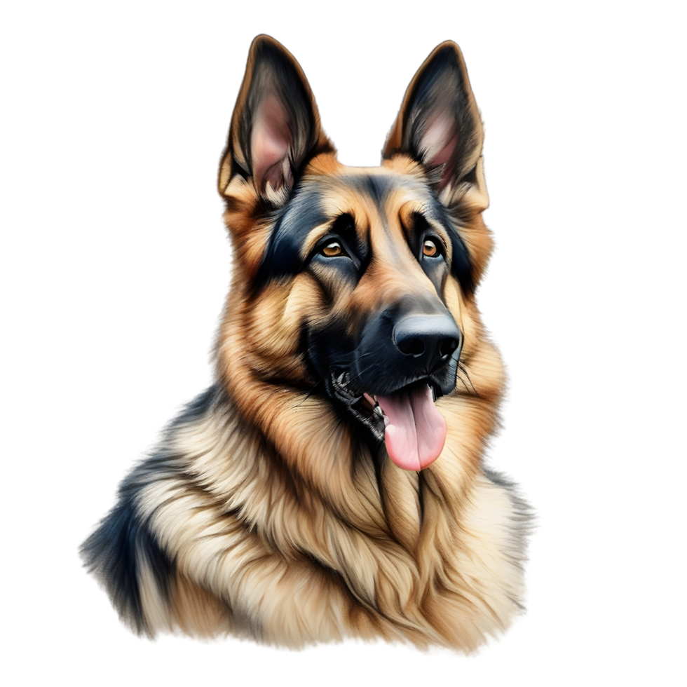 AI generated Color pencil sketch of a German Shepherd. Ai-generated. png