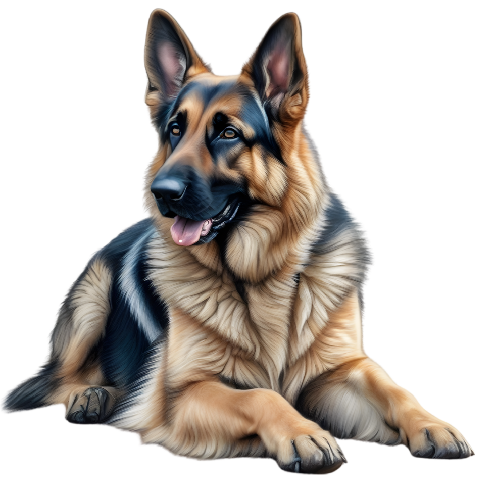AI generated Color pencil sketch of a German Shepherd. Ai-generated. png