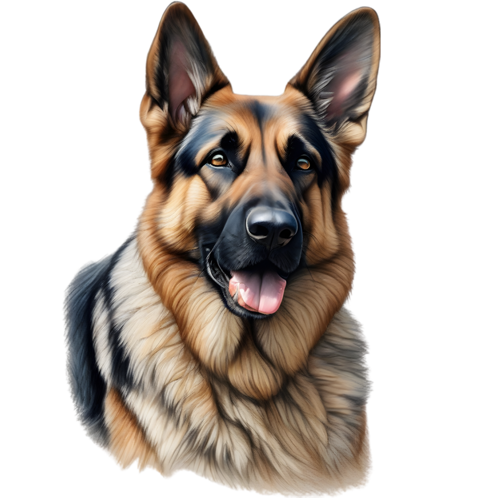 AI generated Color pencil sketch of a German Shepherd. Ai-generated. png