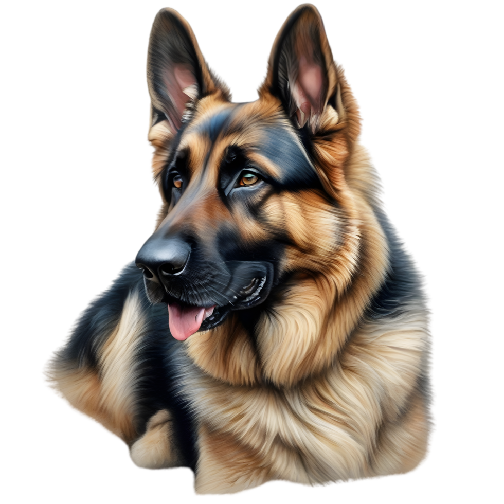 AI generated Color pencil sketch of a German Shepherd. Ai-generated. png