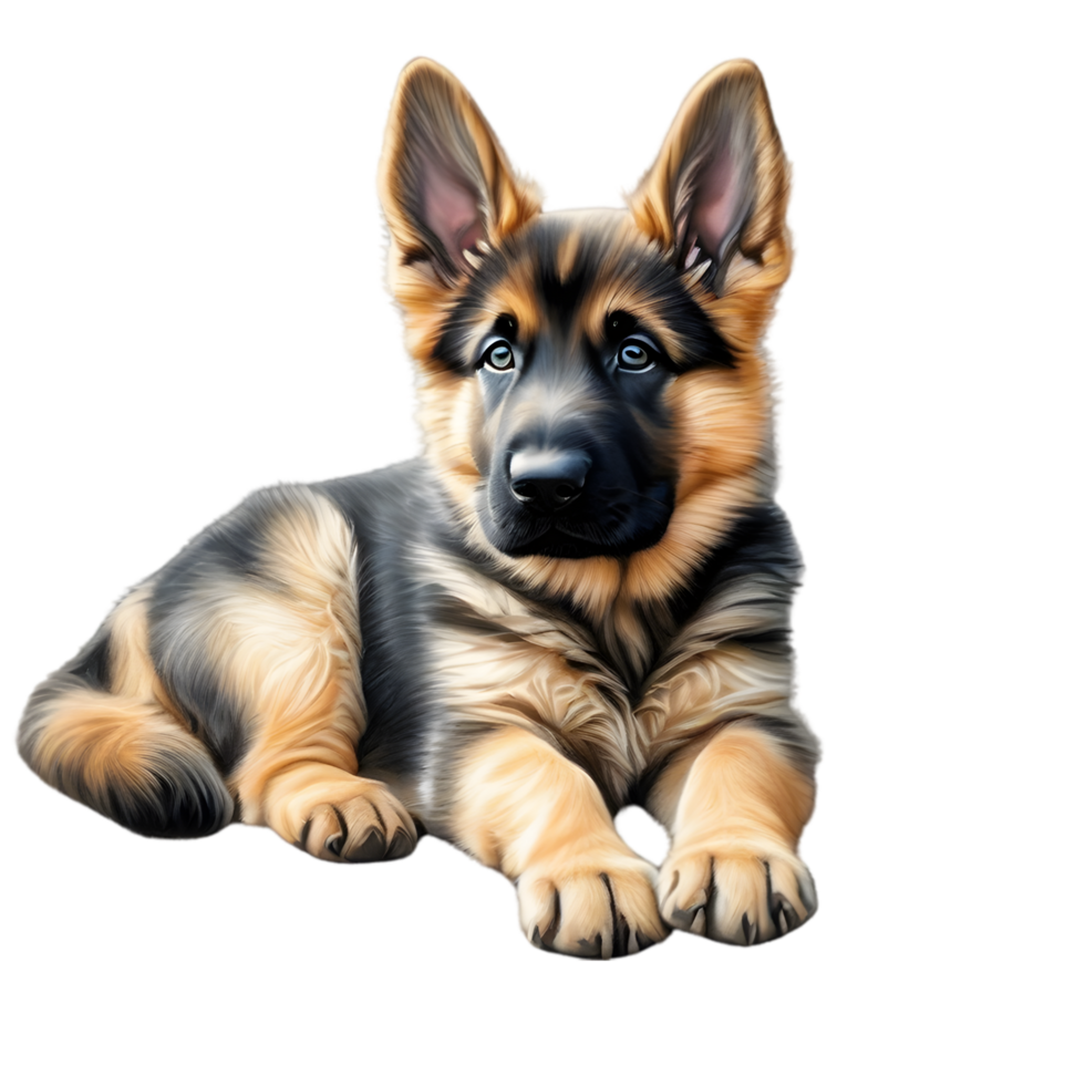 AI generated Color pencil sketch of a German Shepherd. Ai-generated. png