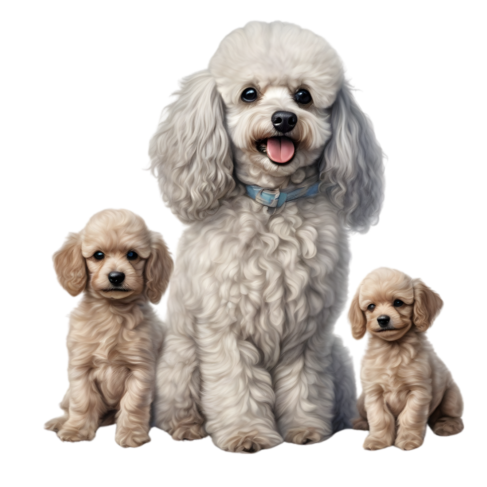 AI generated Color pencil sketch of a Poodle. Ai-generated. png