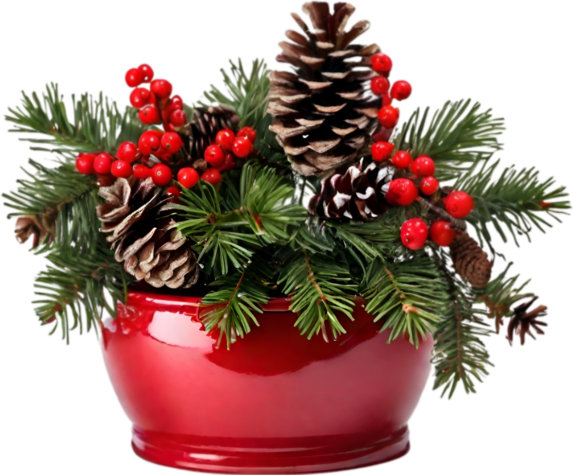 AI generated An image of pine cones and holly branches. Ai-generated. png